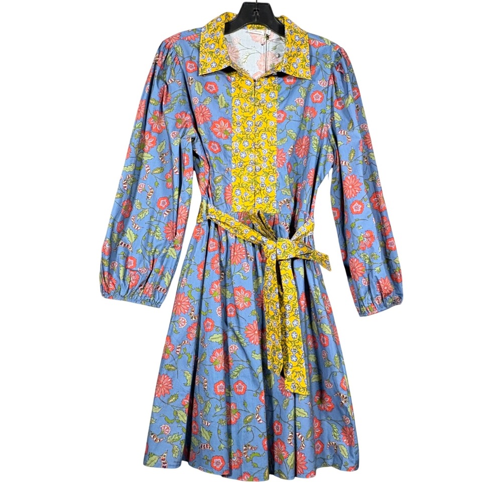 Hermoza Halle Collared Mini Dress Dusky Bloom Floral Cotton Medium